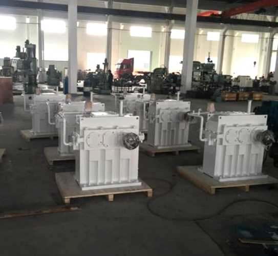 Pump speed increasing gearbox