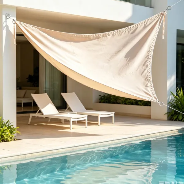 Outdoor Shade Sail Breathable Sun Screen for Deck Pool Courtyard