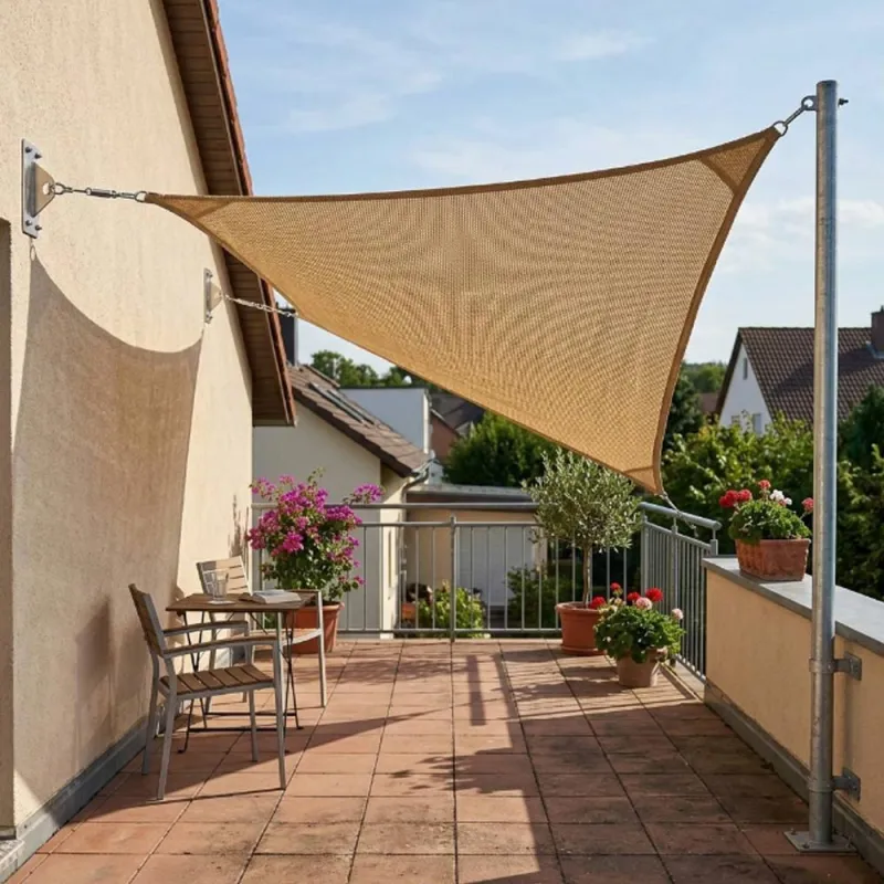 Triangle Shade Sail Waterproof Anti-UV Outdoor Terrace Sun Awning