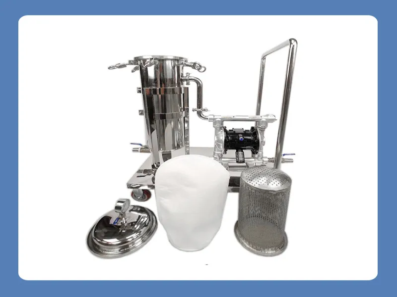 Mobile Industrial Filtration Cart with Stainless Steel Frame