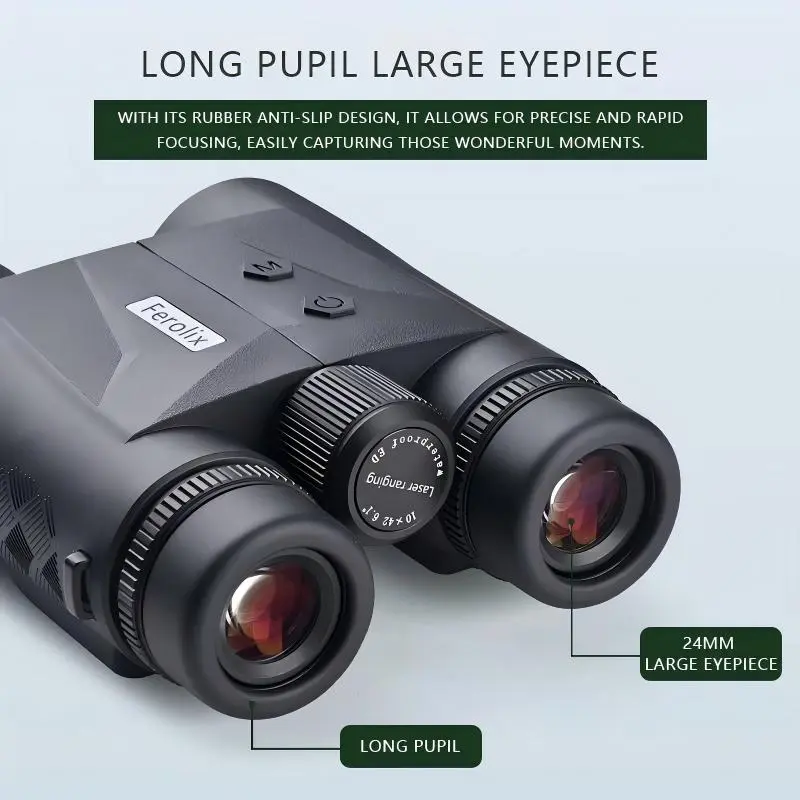 Ferolix STP‑10x42F Flat‑Back 10&times;42 Laser Rangefinder Binoculars｜B‑B Bulk Supply for General Outdoor Wholesalers