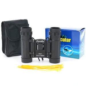 Ferolix L301-0821 8x21 Compact Roof Prism Binoculars, BK7 FC Fully Coated Pocket Binoculars for Travel & Wholesale Supply