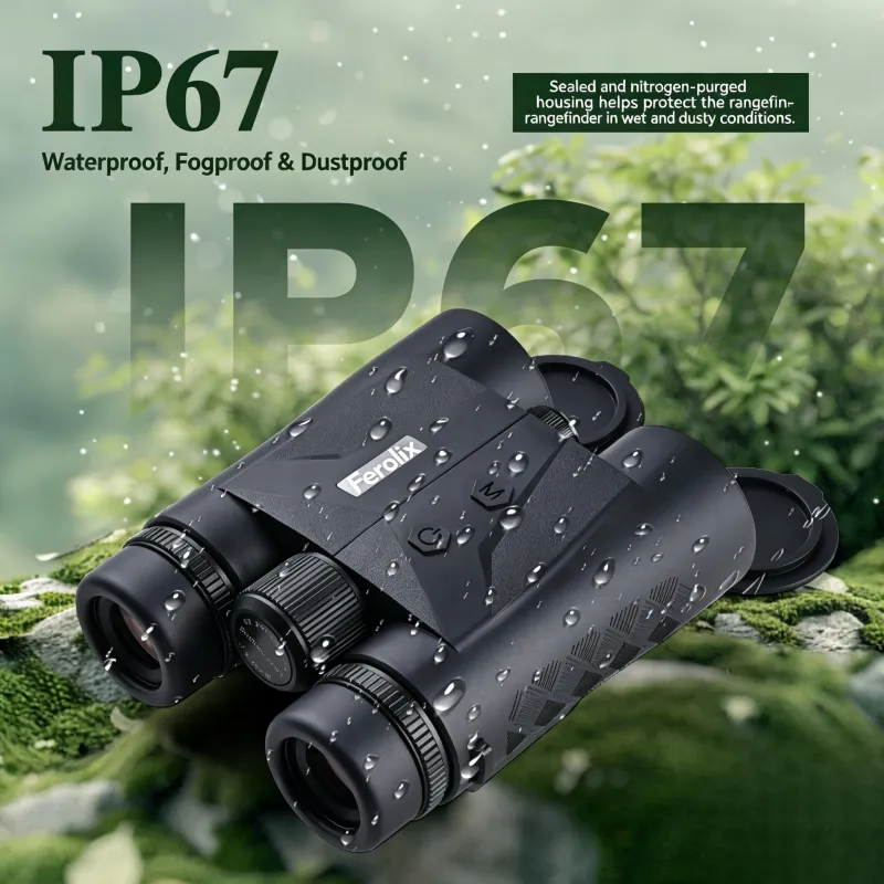 Ferolix STP-8x42F 8&times;42 Laser Rangefinder Binoculars | Flat-Back Roof Prism