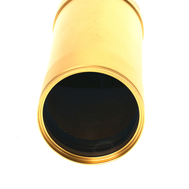 R06-1050 10X50 handheld monocular main product shot, golden and black monocular China wholesale
