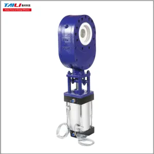 Pneumatic Alumina Ceramic and Carbon Steel Double Gate Valve 