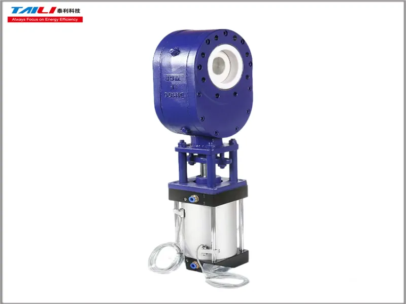Pneumatic Alumina Ceramic and Carbon Steel Double Gate Valve 