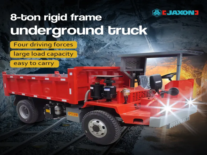 Rigid frame underground dump truck weighing 8 tons