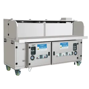 Carrello per barbecue in composito di tipo piatto con aspirazione d'aria, acqua ed elettricit&agrave;