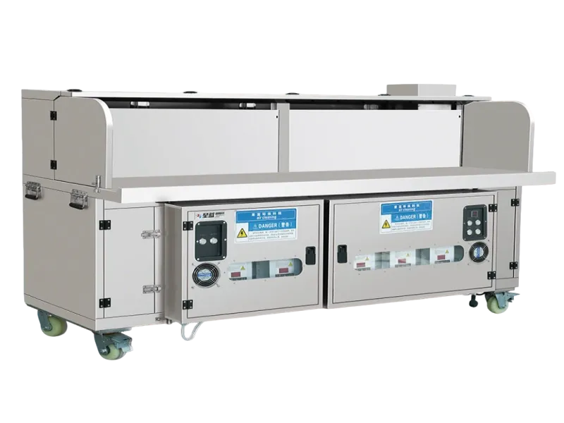 Carrello per barbecue in composito di tipo piatto con aspirazione d'aria, acqua ed elettricit&agrave;