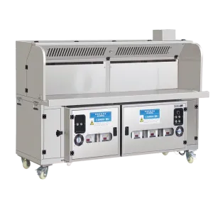 Carrello per barbecue in composito ad acqua ed elettricit&agrave; a doppia aspirazione