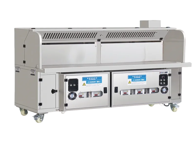 Carrello per barbecue in composito ad acqua ed elettricit&agrave; a doppia aspirazione