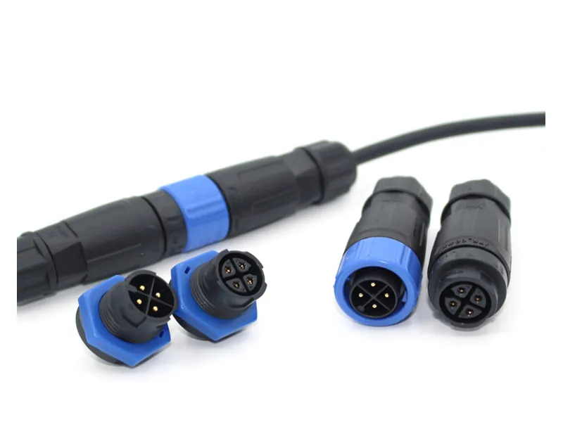 Waterproof connector 2-core 3-pin male and female mating type