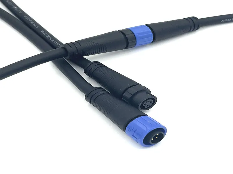 M12 automatic lock male and female connector