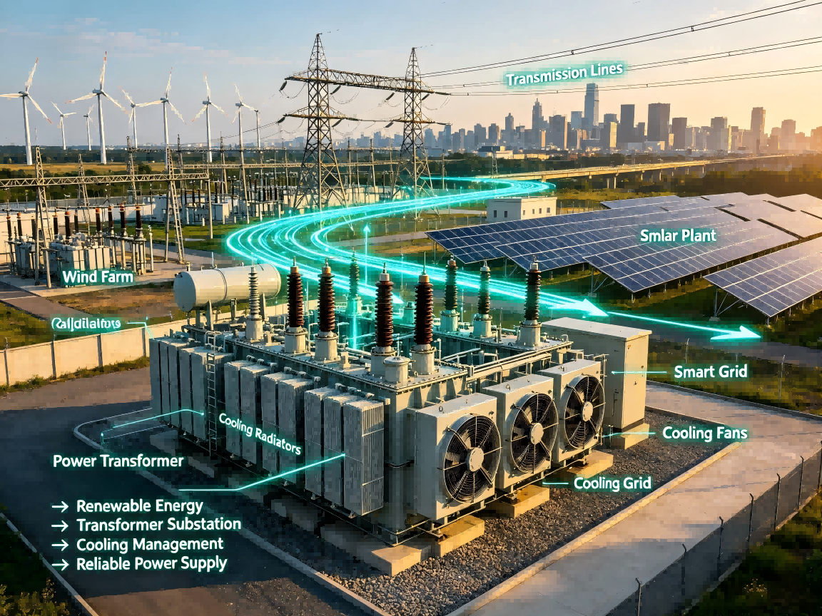Large power transformer cooling system application in renewable energy and smart grid infrastructure