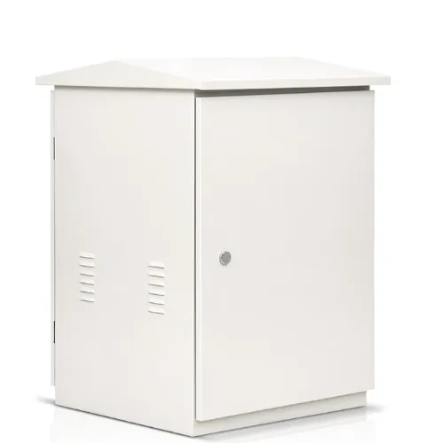 White outdoor rainproof equipment cabinet