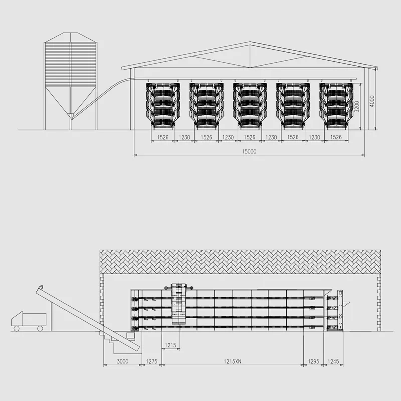 Rendering of a Standard Five-row, Four-story Laying Hen House