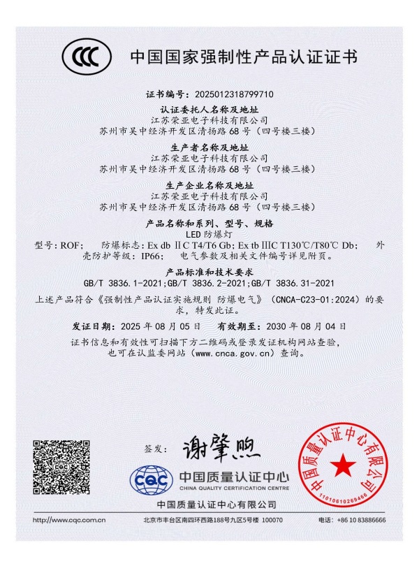 Explosion-proof CCC Certificate