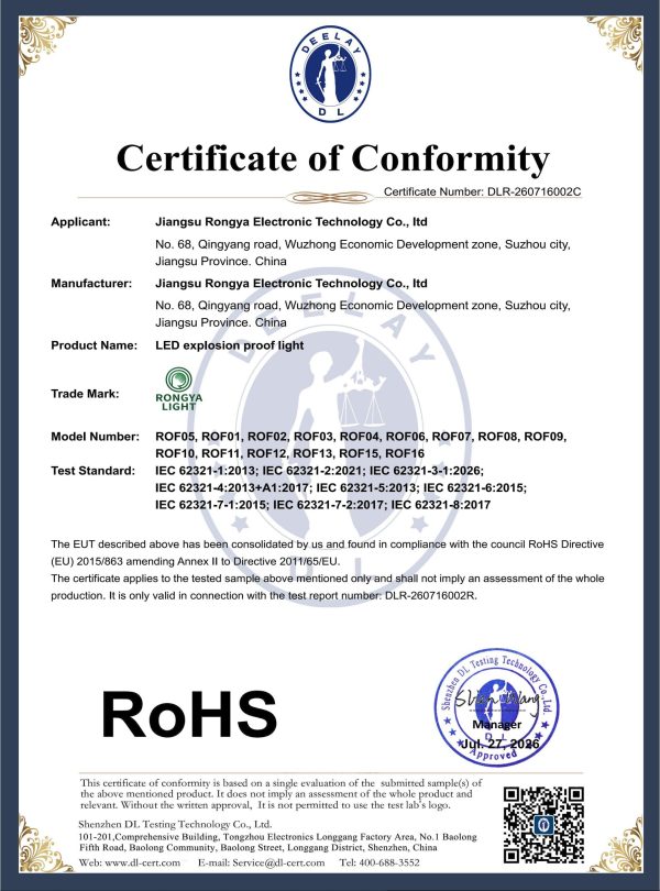 RoHS-explosion-proof light
