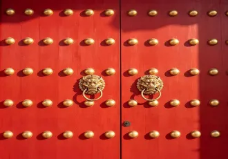 Temple copper gate