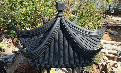 What is the approximate cost per square meter for an aluminum wood pavilion?