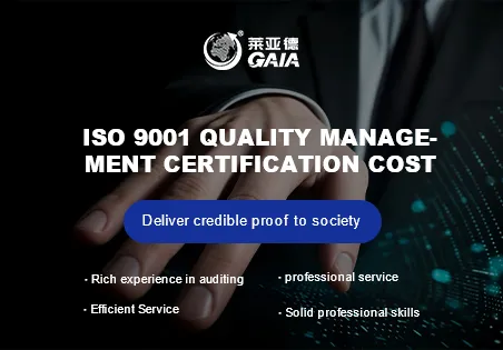 ISO 9001 quality management certification cost
