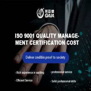 ISO 9001 quality management certification cost