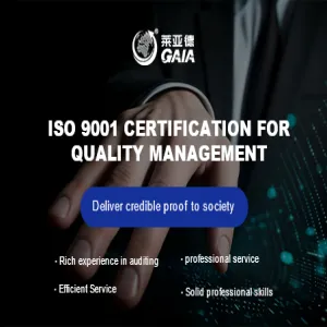 ISO 9001 certification for quality management