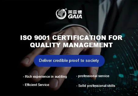 ISO 9001 certification for quality management