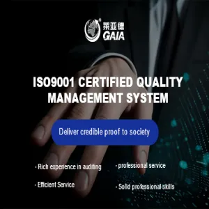 ISO9001 certified quality management system