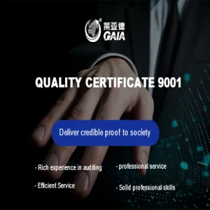 Quality certificate 9001