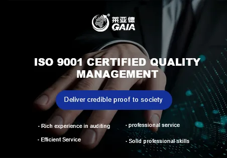 ISO 9001 certified quality management