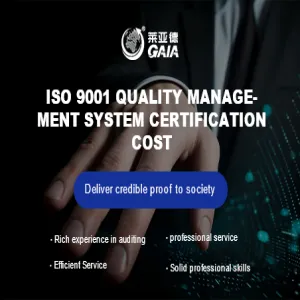 ISO 9001 quality management system certification cost