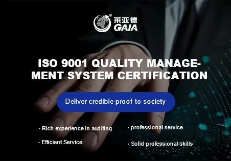 ISO 9001 quality management system certification
