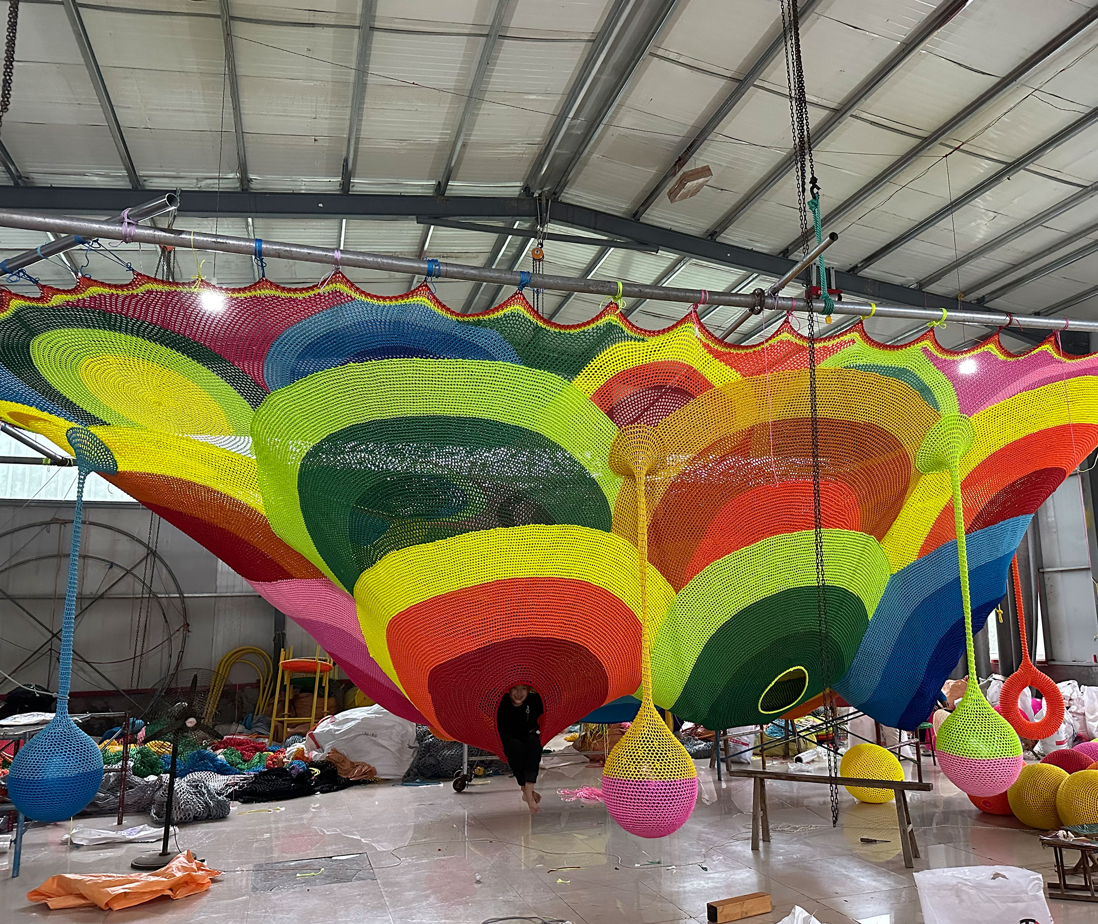 Safe & Easy Assemble Kids Playground Trampoline for Indoor Outdoor