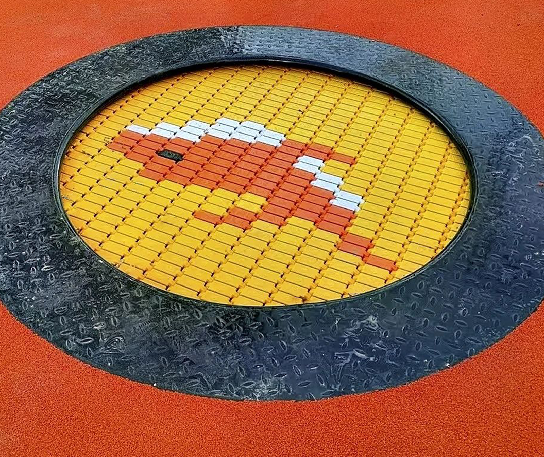 Kid Friendly Trampoline with Safe Design for Playground Installations