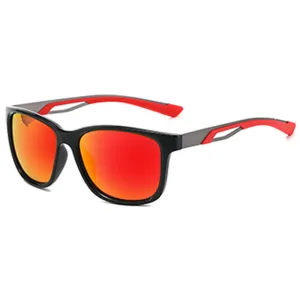 TR90 Hollow Cut Curved Two-Tone Arm Rounded Square Sunglasses