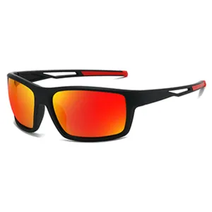 TR90 Hollow Cutout Temple Rectangle Sports Sunglasses