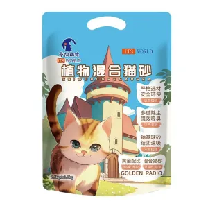 Tofu and bentonite mixed cat litter