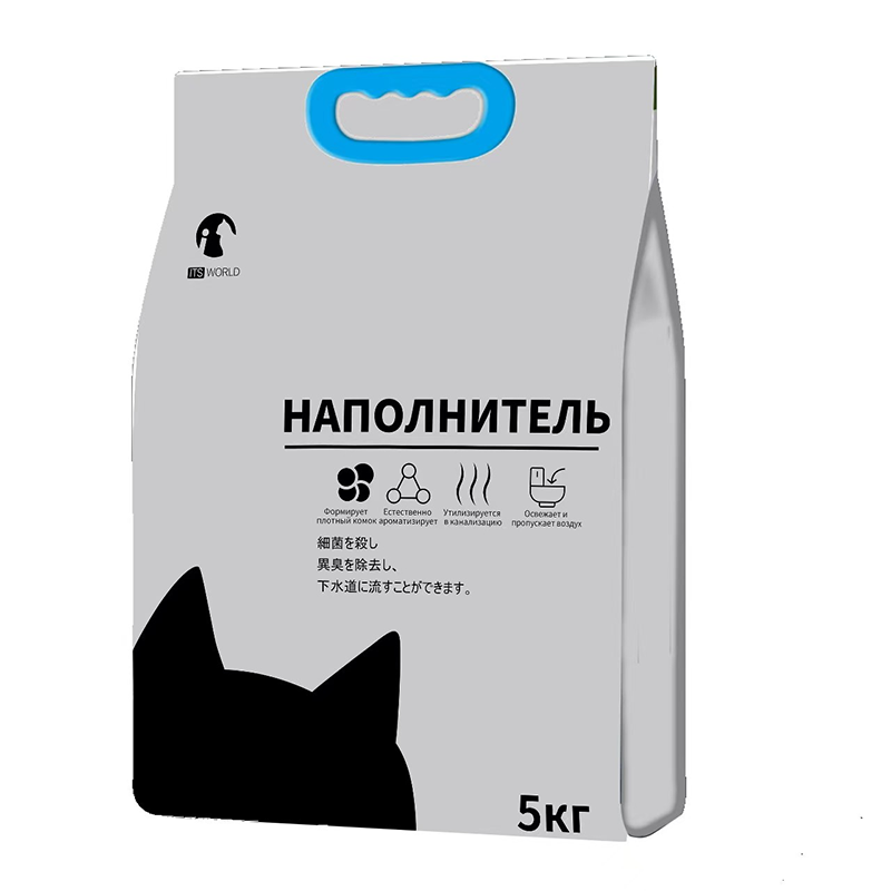 Different types of cat litter granules and pellets