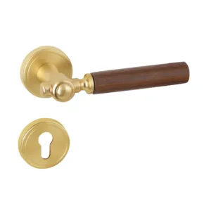 Anti-sagging TLN-07 Straight Handle Walnut Wood with Brass Brushing