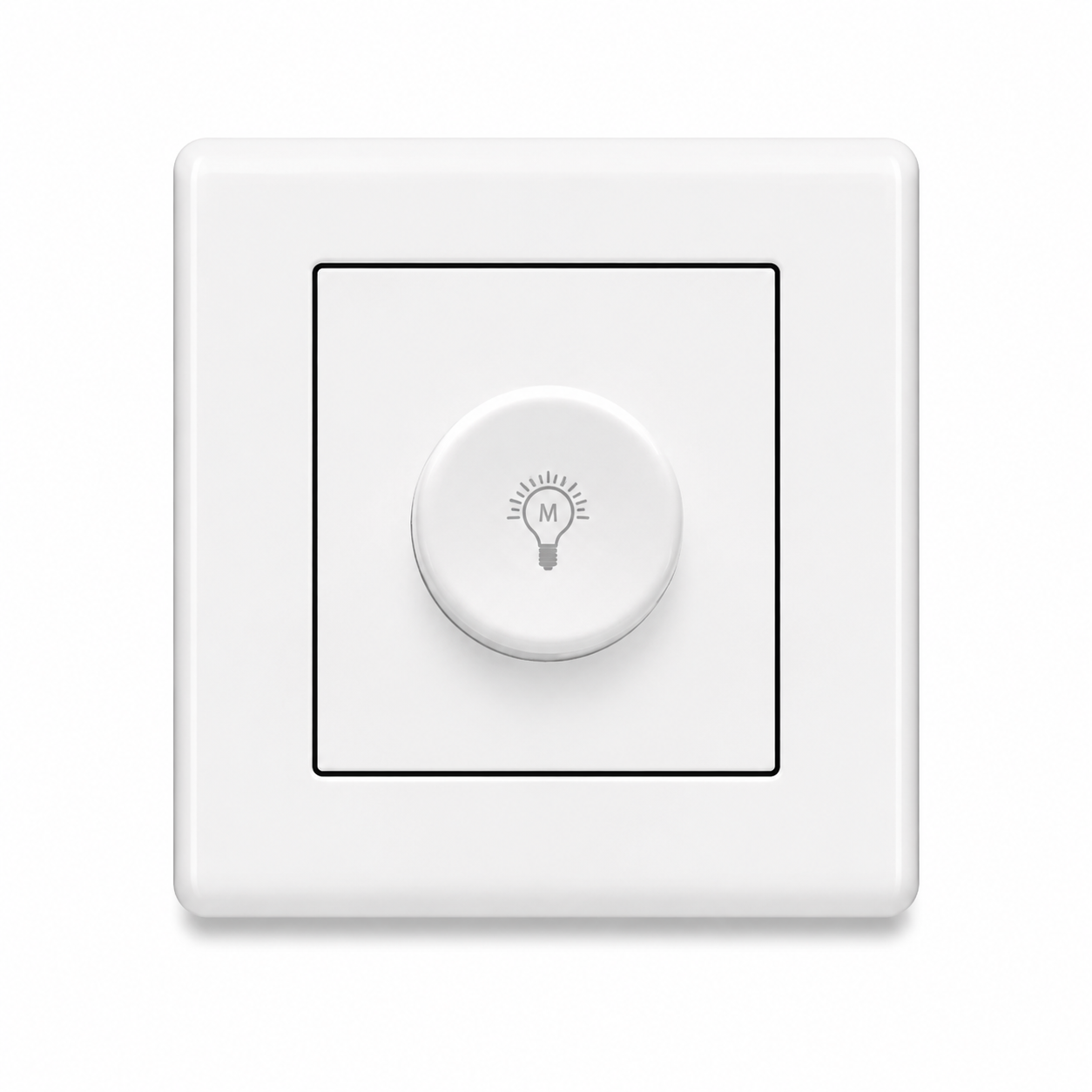 White Wall-Mounted Rotary LED Light Dimmer Switch
