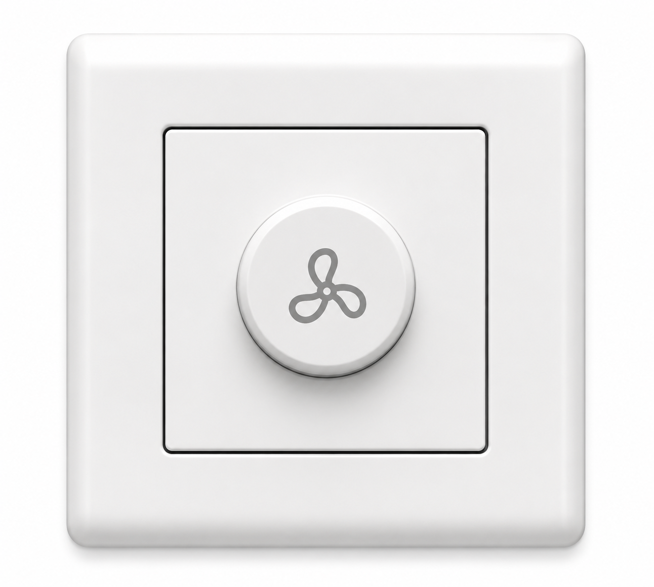White Wall-Mounted Rotary Ceiling Fan Speed Controller