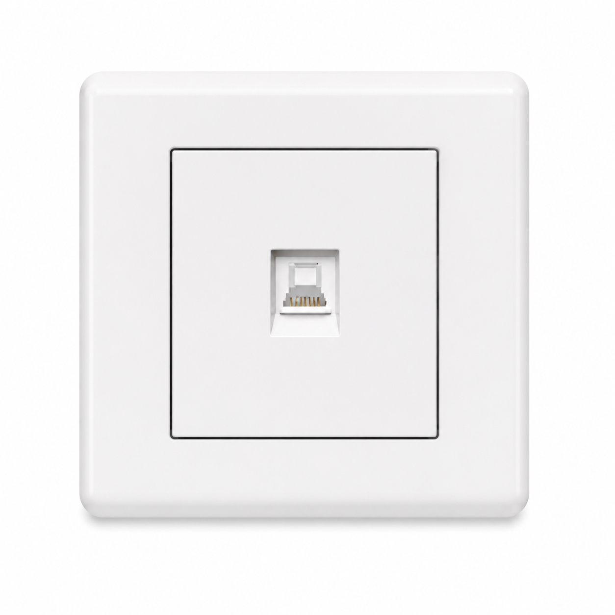 White Wall-Mounted Single RJ45 Ethernet Network Socket Outlet