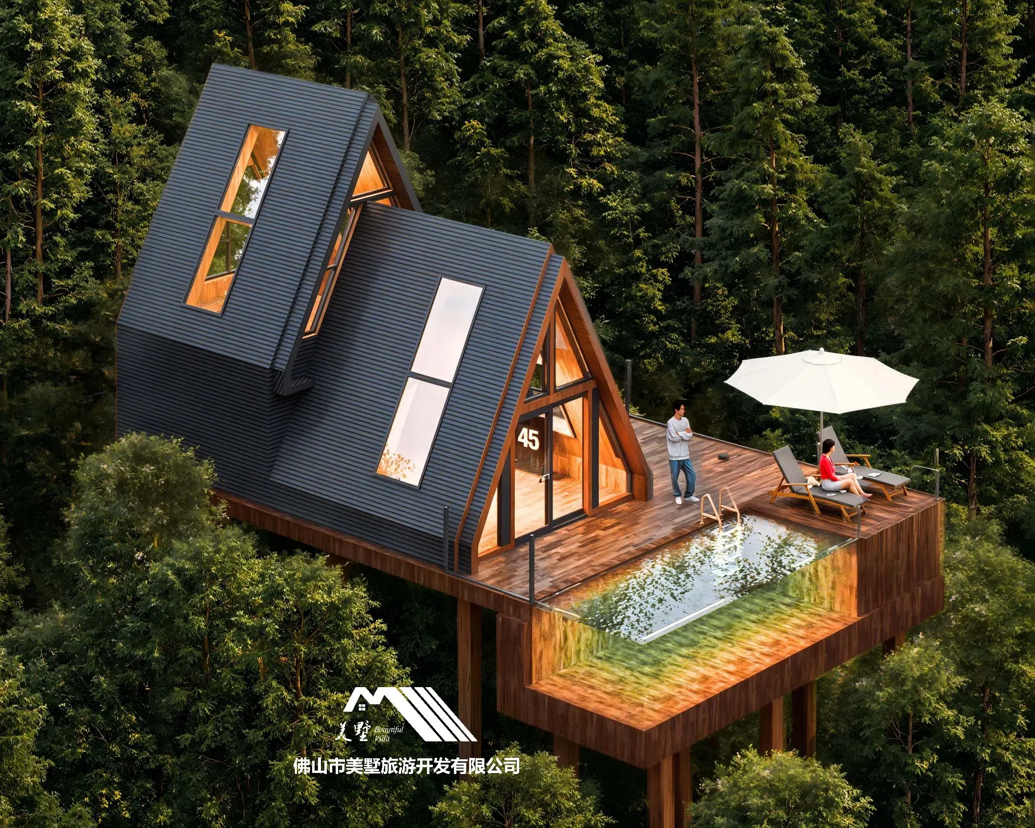 A-Frame Prefab Cabin Galvanized Steel Structure Waterproof Aluminum Material Modern Design for Glamping Resorts Holiday Villas