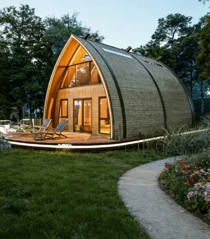 Beautiful Villa Durable Eco-Friendly Irregular Shape Modern Natural Aluminum Prefab House Hotel Camping Vacation Hiking