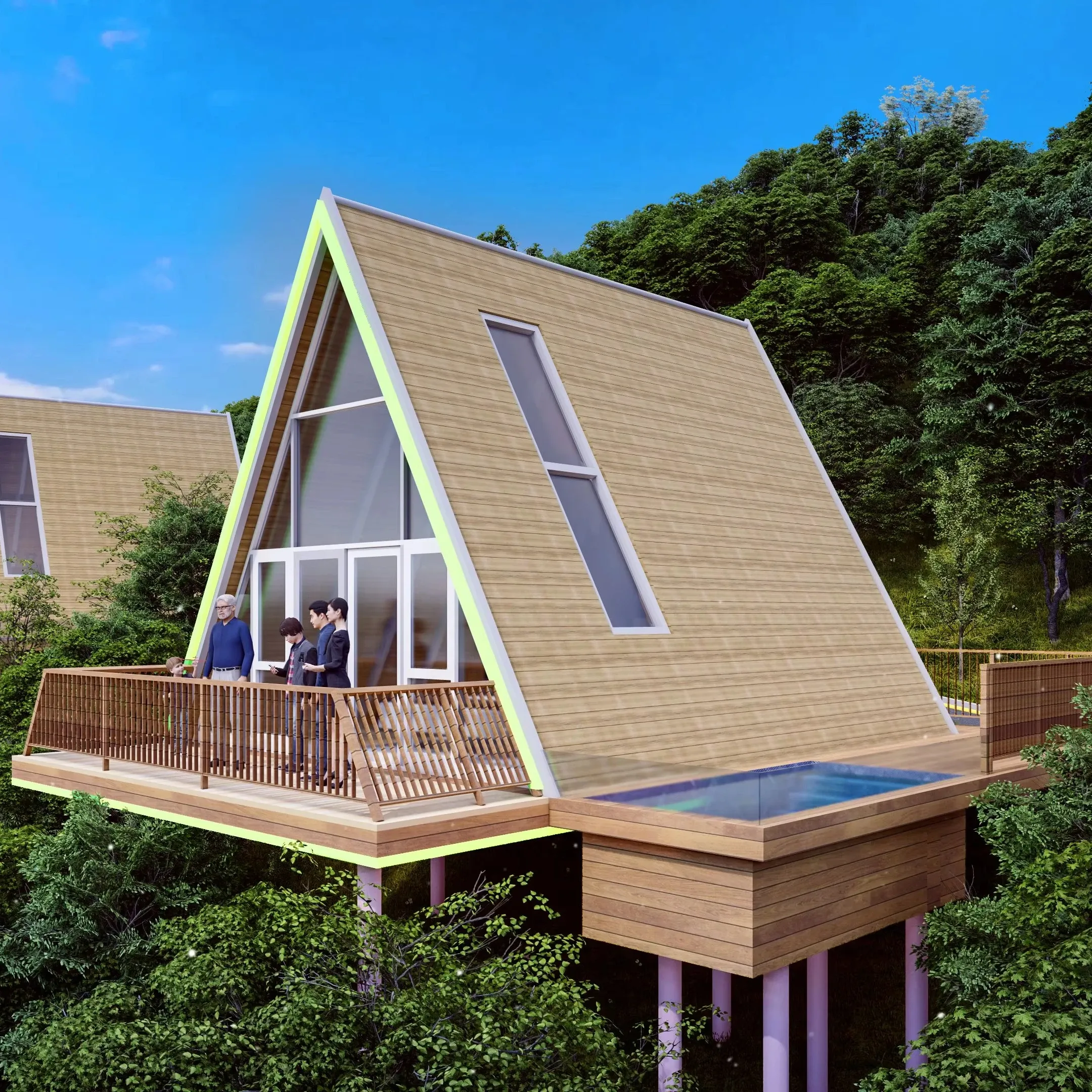 Luxury Villa Prefabricated Modular Holiday House Aluminum Structure Modern Design Durable Fire Resistant Eco-Friendly One