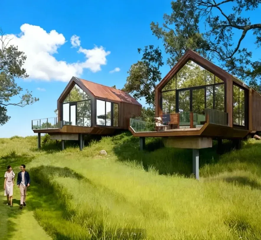 Eco Villa Modern Natural Design Prefabricated Steel House for Office Hotel Use Holiday Resorts Made Aluminum Durable