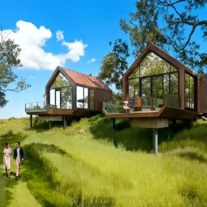 Eco Villa Modern Natural Design Prefabricated Steel House for Office Hotel Use Holiday Resorts Made Aluminum Durable