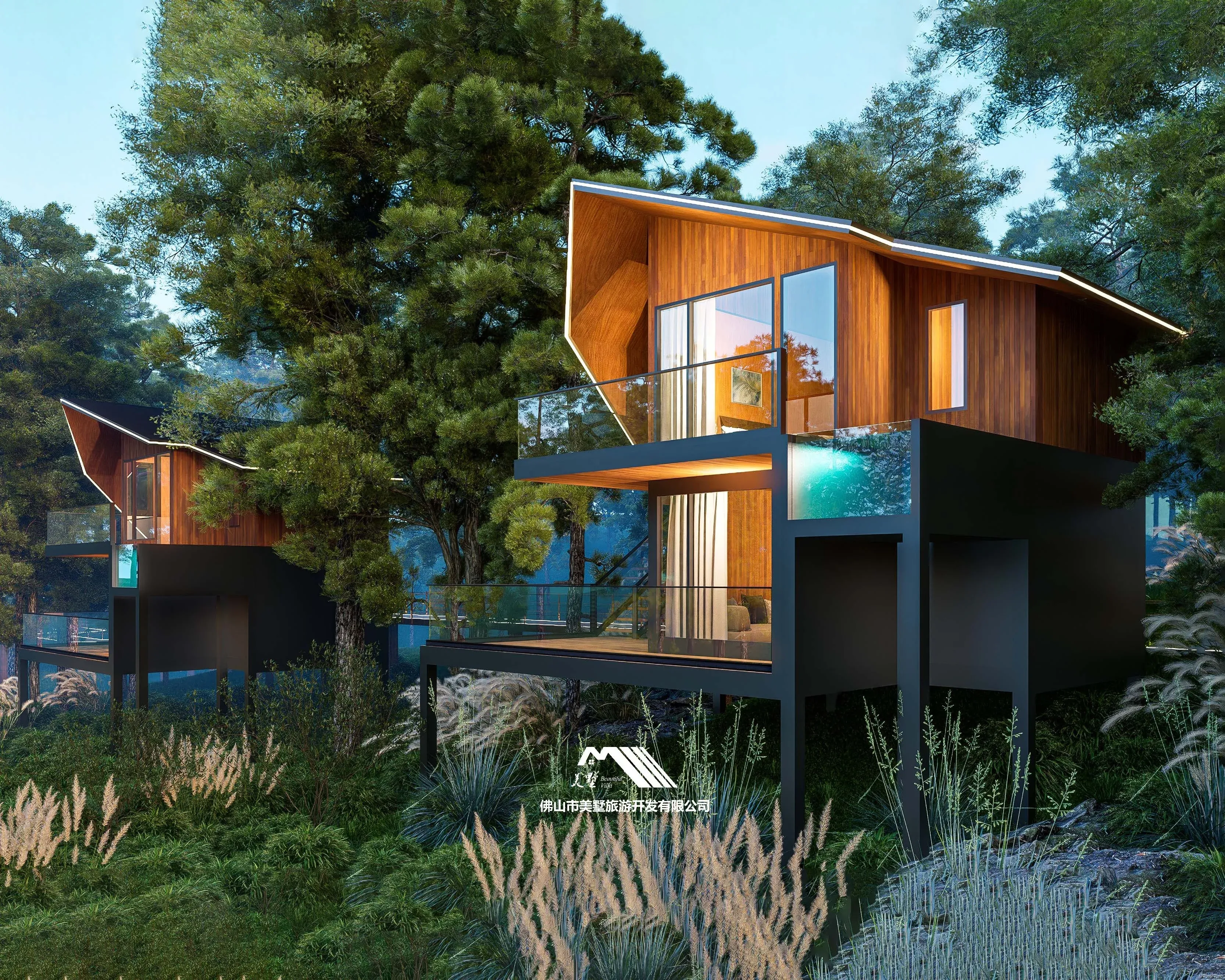 Luxury Waterproof Aluminum Prefab Villa Quick Installation Custom Design Anti-Corrosion Fire Resistant for Holiday Resort