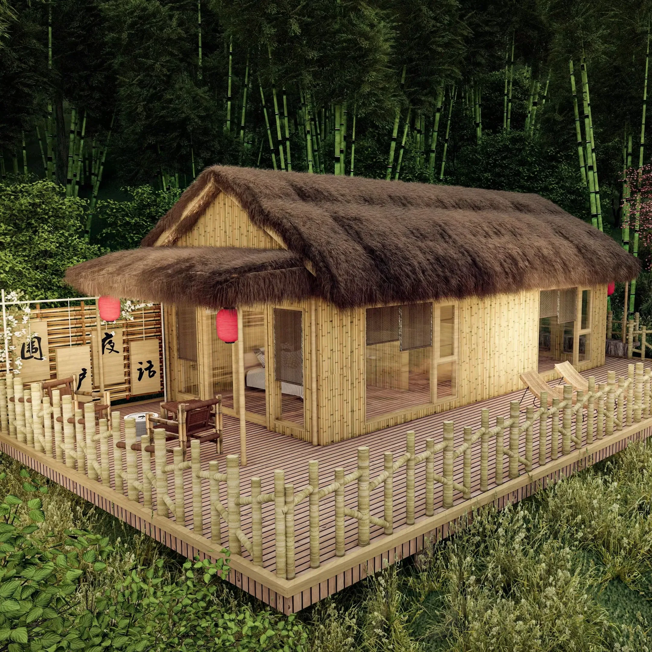 Rustic Aluminum Prefab House Eco-Friendly Customizable Size Waterproof Fire Resistant Beautiful Villa 1 Year Warranty Apartment
